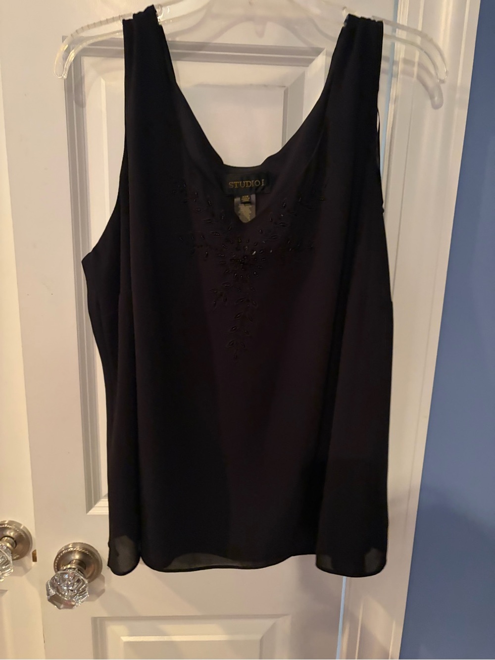Studio I Black Beaded V-Neck Camisole